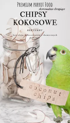 Produktbild von Premium Papageienfutter | Natürlich Getrocknete Kokosnuss-Chips | Gesunder Snack Für Alle Papageien 100G