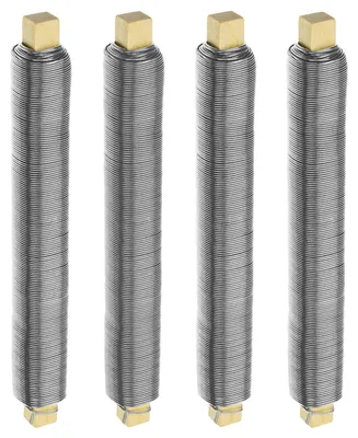 Image de ECENCE - Lot de 4 bobines de fil de fer pour fleurs, fil de bricolage galvanisé, couleur argent, 0,65 mm, 35 mètres