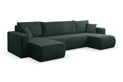 Image de VENASI LUNA U-FORM Canapé d'angle avec fonction de couchage et coffre de lit Canapé d'angle en forme de U Canapé-lit VERT