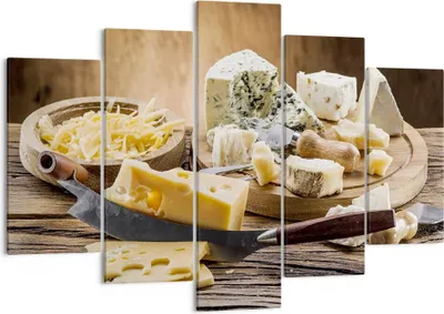 Produktbild von Bild auf Leinwand - Leinwandbild - Käse Schreibtisch Essen Essen - 150x100cm - Wand Bild - Wanddeko - Leinwanddruck - Bilder - Kunstdruck - Leinwand bilder - Wandkunst - EA150x100-2870