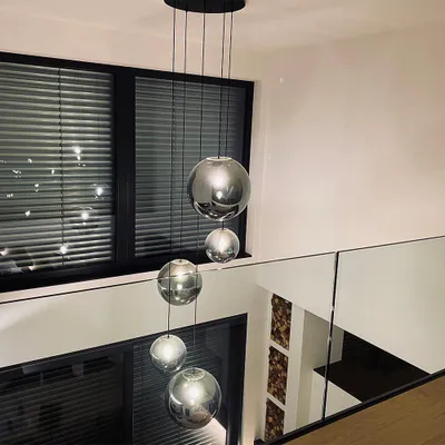 Produktbild von s.luce Orb Galerieleuchte 3- oder 5-flammig Modular Baldachin Galerielampe Schwarz/Rauch Rund 5-flammig