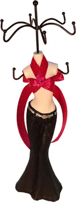 Produktbild von Schmuckhalter Schwarz Jeans-Design Schmuckhalter Gliederringe 36 cm