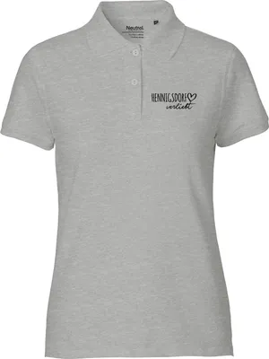 Produktbild von Huuraa Damen Polo Shirt Hennigsdorf verliebt S Sport Grey Bio Baumwolle Fairtrade Poloshirt Geschenkidee