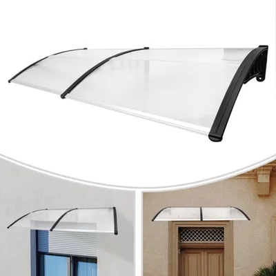 Produktbild von Überdachung – Schwarz – 200x90x24 cm – Für Tür oder Fenster – Wandmontage
