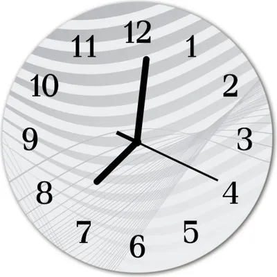 Produktbild von Glasuhr Wanduhr Küchenuhr Echt-Glas 30fi cm Abstrakte Linien grau