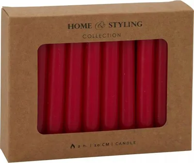 Immagine prodotto di Set di candele da tavolo in cera rossa con 20 pezzi 1,3×10 cm classico