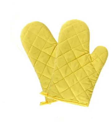 Produktbild von Ofenhandschuhe 1 Paar Hitzebeständig Mikrowellenhandschuhe Aufhängeschlaufe Rutschfest Gelb