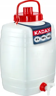 Obrázek produktu pro Kanystr na vodu KADAX "Asele", kanystr na pitnou vodu, nádrž na vodu s kohoutkem a gumovým těsněním, bílá, 15 litrů