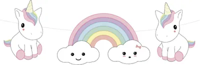 Immagine prodotto di Ghirlanda di carta per bambini unicorno 3,50 m