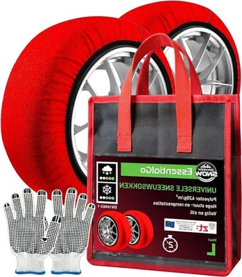 Produktbild von Schnee Socken Auto - Textil Schnee Ketten - Sicher fahren Schnee - Schnelle Montage - Größe L - Grau