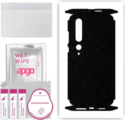 Produktbild von apgo Rückseite + Seiten Schutzfolie, Skin, kompatibel mit Xiaomi Mi 10 Pro 5G, Hinten Displayschutzfolie aus Vinylfolie, kratzfest, einfache Montage - Mattschwarz