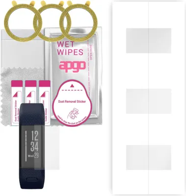 Produktbild von apgo 3 Stück Schutzfolie, klar, kompatibel mit Garmin Vivosmart HR Smartwatch, Hydrogel Displayschutzfolie mit Positionierhilfe, Displayfolie, robust und kratzfest