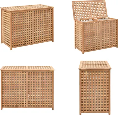 Immagine prodotto di vidaXL Cesto per la biancheria 87,5x46x67 cm in legno massello di noce - Cesto per la biancheria - Cesti per la biancheria - Cesto per la biancheria in legno - Cesti per la biancheria in legno