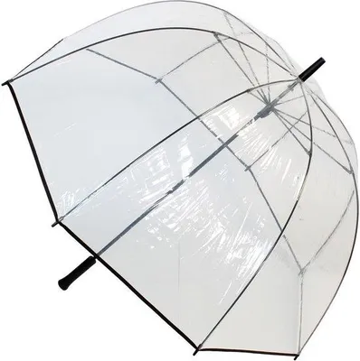 Produktbild von Famanu Regenschirm Transparent XXL 103 cm - Großer transparenter Kuppelschirm