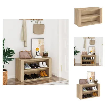 Obrázek produktu pro vidaXL Botník Sonoma dub 75x35x45 cm materiál na bázi dřeva - Botníky a skříně