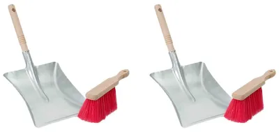 Produktbild von Novaliv 2x Kehrschaufel Set verzinkt Elastonborsten Kehrblech und Handfeger Set Kehrset Kehrgarnitur dustpan and brush Handfeger Elaston Kehrwisch Kaminzubehör Kaminbesen Kehrschaufel