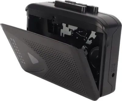 Produktbild von Tragbarer Kassettenspieler – USB-Kassetten-zu-MP3-Konverter und FM-AM-Radio – Stereo-Walkman-Kassettenspieler – Audio-Musikkassetten-zu-Digital-Konverter-Player – Schwarzer Kassettenspieler
