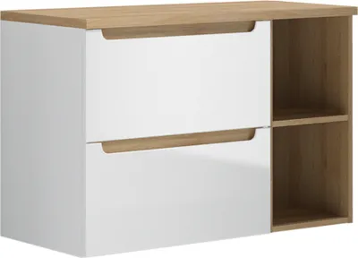 Produktbild von Waschtischunterschrank 90cm Livia mit 2 Schubladen, Weiß