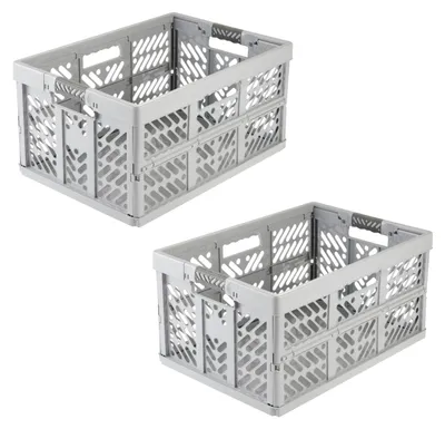 Image de keeeper, coffres pliables professionnels, lot de 2, 45 litres, gris nordique