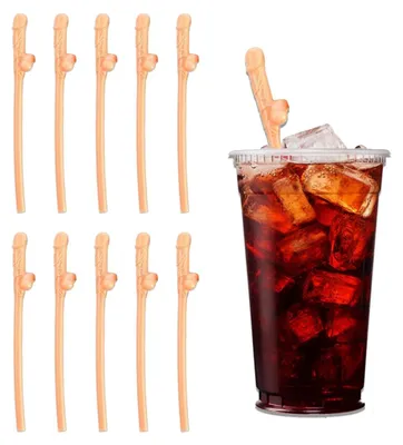 Productafbeelding van Herbruikbare rietjes - 10 stuks - voor cocktails en feestjes - in verschillende kleuren