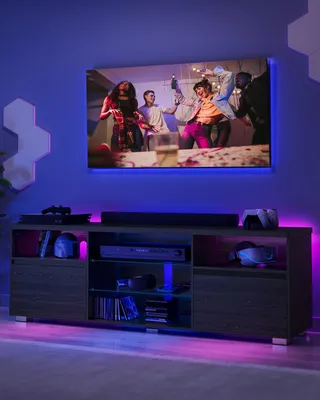 Immagine prodotto di Mobile TV VASAGLE con illuminazione a LED, 160 cm, 2 vani con ante