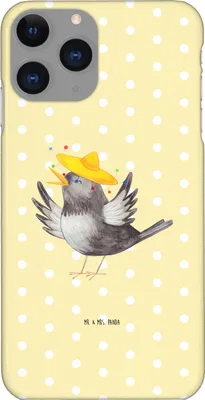 Produktbild von Mr. & Mrs. Panda Iphone 11 Pro Handyhülle Rabe Sombrero - Gelb Pastell - Geschenk, Handy Case, Elster, Glück Spruch, Premium Kunststoff, Lustige Sprüche, Vögel, Vogel