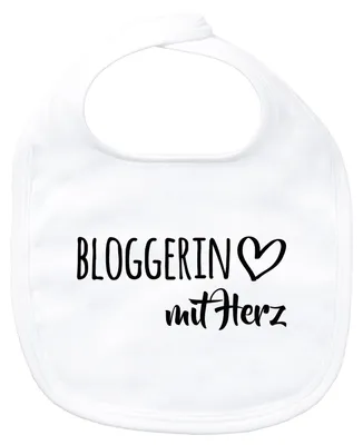 Produktbild von Huuraa Baby Lätzchen Bloggerin mit Herz White Klettverschluss  Baumwolle Latz Geschenkidee