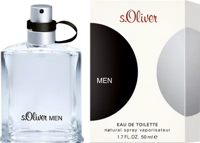 A bottle of s.Oliver Men Eau de Toilette and its packaging are displayed side-by-side against a white background.