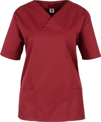 Produktbild von beb MEDIZIN/PFLEGE Damen KASACK Kurz V-Neck Baumwollmix Weinrot XL