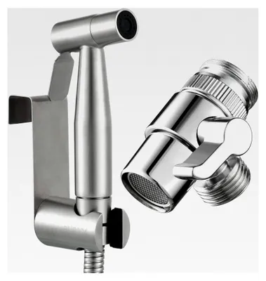 Produktbild von Duschset für Waschbecken, Edelstahl, Handbrause, Bidet-Armaturen mit Duschhalterung, Umstellventil und 2 m Brauseschlauch