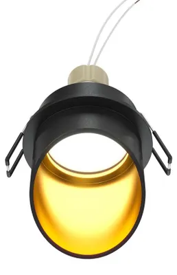 Zdjęcie produktu dla Lampa do wbudowania, metalowa, w kolorze czarnego złota, gniazdo GU10, 6,3