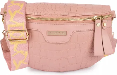 Immagine prodotto di Borsa a tracolla da donna grande e spaziosa con catena, in pelle rosa