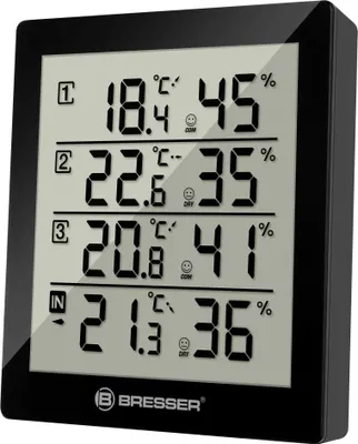 Immagine prodotto di Bresser Temeo Hygro Quadro - Termoigrometro - digitale - senza fili - nero