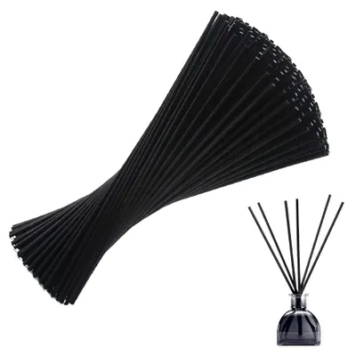 Duftstäbchen aus Rattanholz, 200 Stück, 25 x 3 mm, schwarz