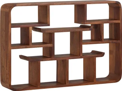 Produktbild von Wandregal "529" aus Sheesham in Braun. Abmessungen (LxBxH) 80x12x55 cm