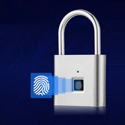 Immagine prodotto di Blocco delle impronte digitali Lucchetto intelligente senza chiave USB ricaricabile Digitale a sgancio rapido - Argento