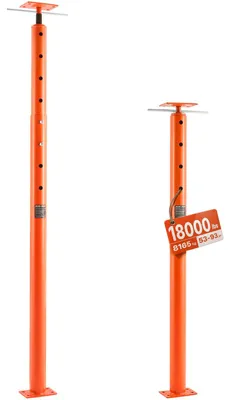 Productafbeelding van VEVOR krik, met een hoogtebereik van 135 tot 235 cm, een maximale draagkracht van 8.600 kg, een verstelbare steunbalk, een verstelbare stang voor het nivelleren, een stalen hijsframe en een telescopische krikstang