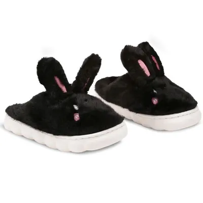 Produktbild von Damen Hausschuhe SlipOn Pantoffeln Plüsch Isoliert Slipper Riano Schwarz Gr.38/39