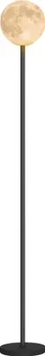 Produktbild von Stehlampe mit Schirm in Mondoptik, Fußschalter, 3 Farbtemperaturen, Metall, Schwarz