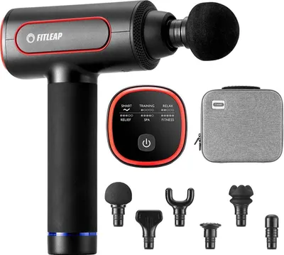 Produktbild von Fitleap Massagepistole, Massage Gun Pro mit 6 Köpfen und 6 Modi, Muskel Massagegerät mit 3200 U/min und USB-C Ladeanschluss für Nacken, Rücken, Schulter und Beine