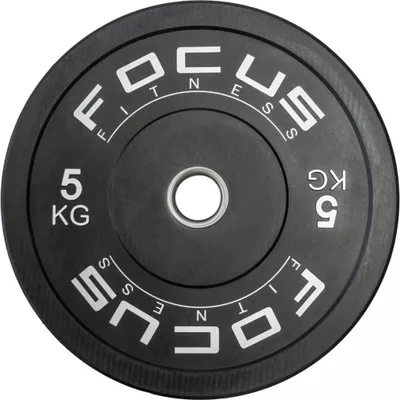 Produktbild von Olympische Hantelscheibe 50 mm - Focus Fitness Bumper Platte - 5 kg - Schwarz