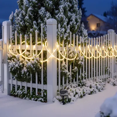 Image de Tuyau lumineux solaire de 10 mètres avec 100 LED blanc chaud AKKU Module solaire résistant aux intempéries