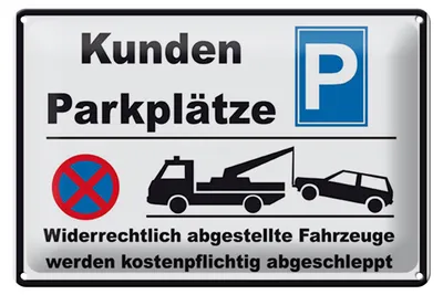 Produktbild von Blechschild Hinweis Kundenparkplätze, 30x20 cm, Blechschilder Achtung  Widerrechtlich