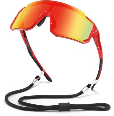 Produktbild von Sonnenbrille für Kinder 8-16 Jahre, polarisiert, UV400, leichter Rahmen, Rot/Schwarz, DK310