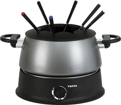 Produktbild von Tefal Fondue Base Ronde EF3000, 6 Person(en), Schwarz, Silber, 1,9 m, 1200 W, 215 mm, 300 mm