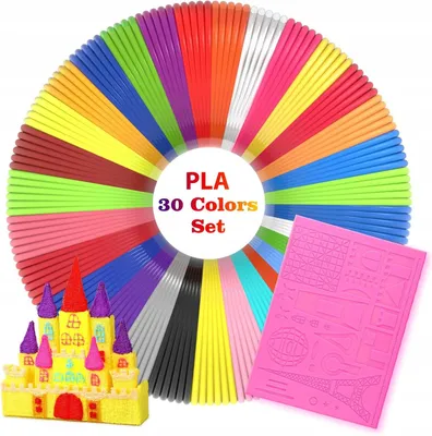 Zdjęcie produktu dla Filamenty do długopisu 3D 1,75 mm PLA 30 kolorów x 3m