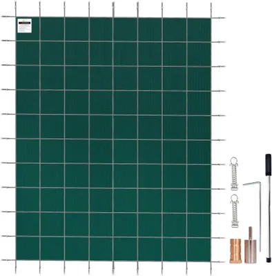 Produktbild von Pool-Abdeckplane rechteckig 5,47x12,7 m - Winterabdeckplane Polypropylen - Grün - Dichtes Netz gegen Schlamm, Laub, Schnee - Poolüberdachung - Schutz für alle Poolarten
