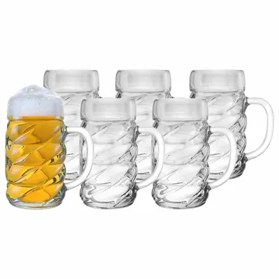 Obrázek produktu pro 6x Stölzle Oberglas Diamond pivní džbán 1 litr, pivní džbán, kalibrovaný