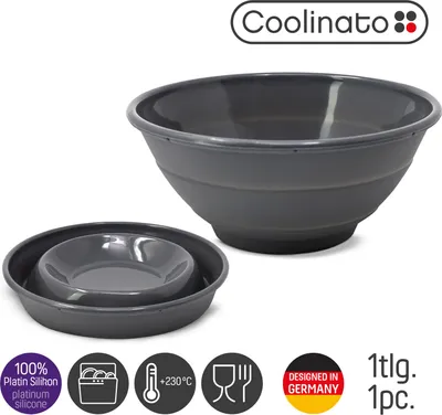 Produktbild von Coolinato faltbare Platin-Silikon-Schüssel 20cm GRAU