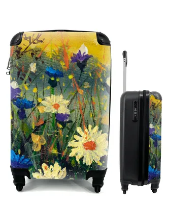 Produktbild von MuchoWow® Koffer Handgepäck Trolley Rollkoffer Kleine Reisekoffer mit 4 Rollen - Malerei - Ölfarbe - Natur - Blumen - Cabin Size < 55x40x23 cm & 55x40x20 cm - Fotokoffer - Kabinenkoffer - Boardgepäck - Reise-Box - Reisekoffer - Reisegepäck - Koffer mit Bild - Trolley für Kinder